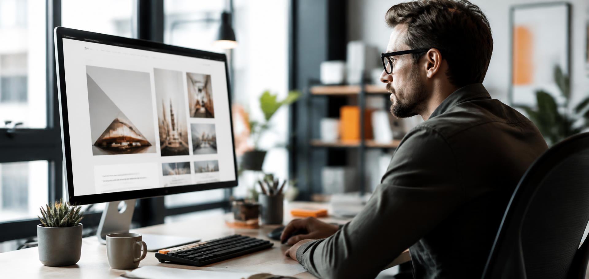 Diseñador de PG Web trabajando en el diseño de una web para empresa